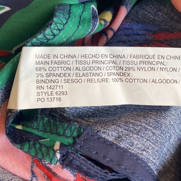 Draper James x Eloquii parrot print shoulder tie sleeveless top NWT - Picture 9 of 9